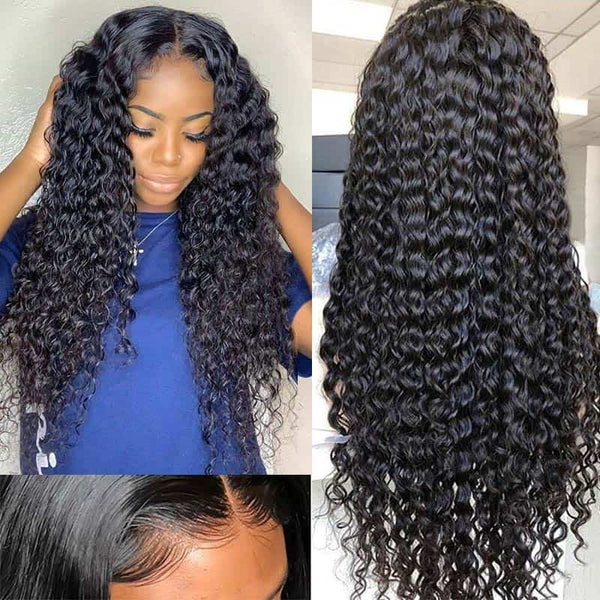 10A Curly Wig Deep Wave 4*4 Lace Closure 10" - 36" Wigs Brazilian Virgin Hair - edmundhair.com