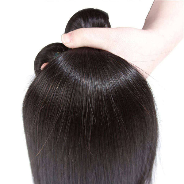 10A Straight Hair 4 Bundles With Closure Natural Color Indian Hair - edmundhair.com