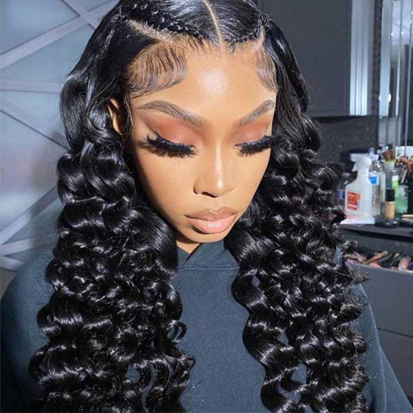 Loose Deep Wave Natural Black Hair 13x6 HD Lace Frontal Wig