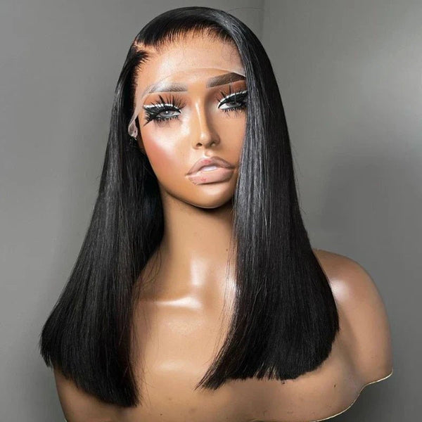 14 Inches 180% 4x4 Lace Closure Straight Bob Wig Human Hair Wigs Brazilian Short Bob Wig - edmundhair.com