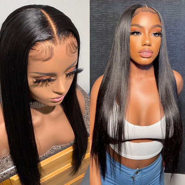 Glueless 4*4 Lace Closure Straight Wig 100% Human Hair Lace Closure Wig