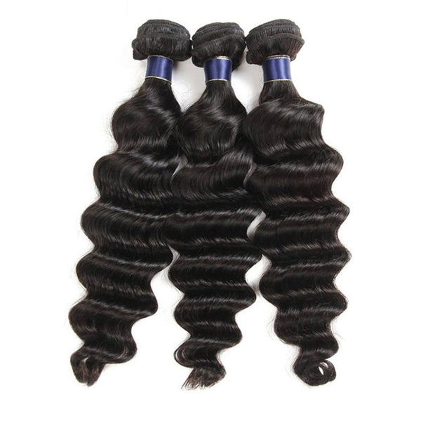 3 Bundles 9A Loose Deep Wave Human Hair Bundles Natural Color - edmundhair.com