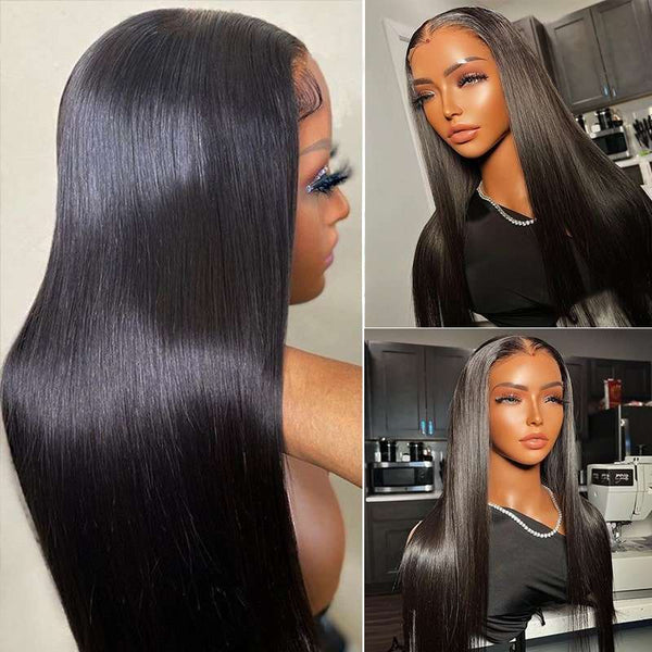 BOGO Glueless 5x5 HD Lace Closure Straight Wig Natural Color