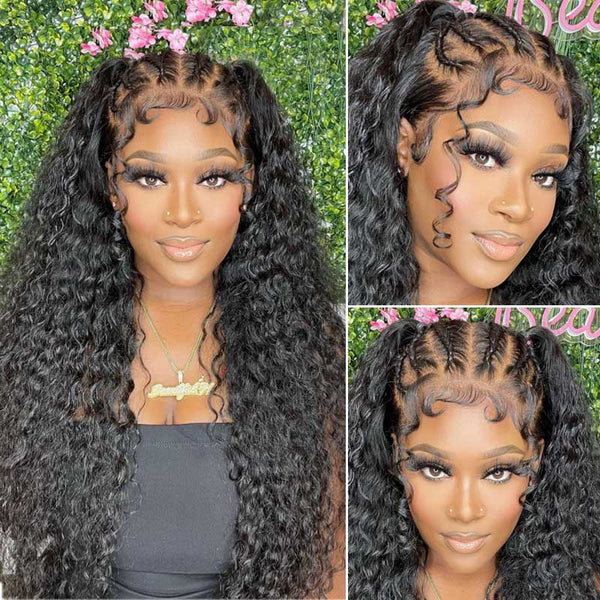 Flash Sale Pre Plucked Deep Wave 360 Lace Frontal Wig with Baby Hair Brazilian Hair