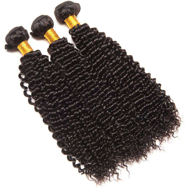 4 Bundles 10A Kinky Curly Hair Human Hair Bundles Natural Color - edmundhair.com