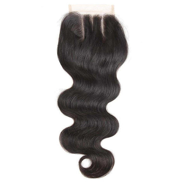 4*4 Lace Closure Brazilian Hair Body Wave 100% Human Hair Natural Color Three Part Closure - edmundhair.com