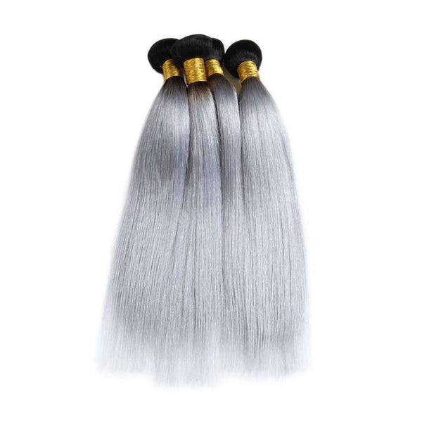 Hair Bundles Grey Ombre Hair Straight Brazilian Human Hair Bundle