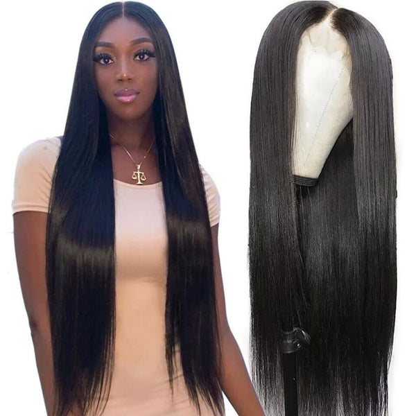 Glueless 4*4 Lace Closure Straight Wig 100% Human Hair Lace Closure Wig