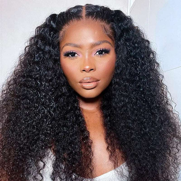 Clearance Sale 4x4 Lace Closure Glueless Jerry Curly Wigs 180% Density