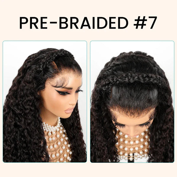 Pre-Braided Styles 10x6 Parting Max Pre Cut Transparent Lace Frontal Glueless Wig Put On & Go Human Hair