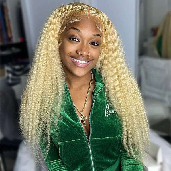 613 Blonde Deep Wave 13x4 Lace Front Wig Transparent HD Lace Human Hair - edmundhair.com