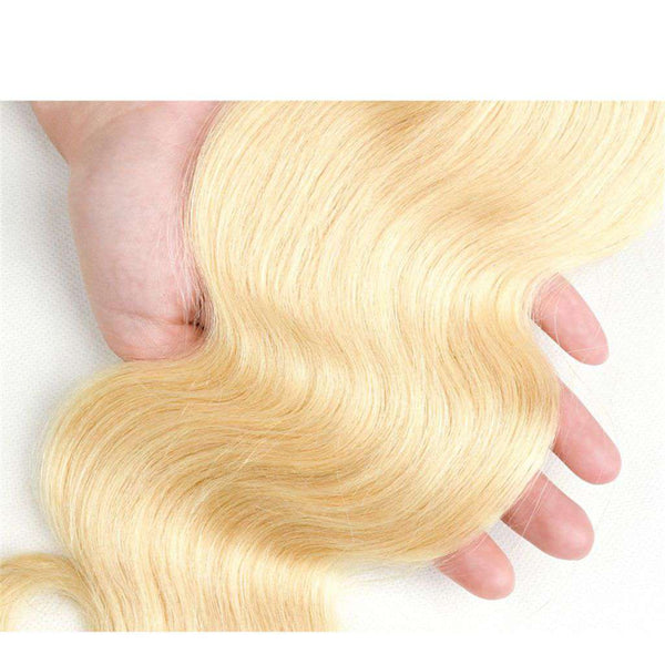 613 Honey Blonde Brazilian Body Wave Hair 3 Bundles With Frontal Human Hair - edmundhair.com