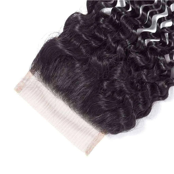 9A Jerry Curly 3 Bundles with Lace Closure Natural Color Purvian Virgin Hair - edmundhair.com