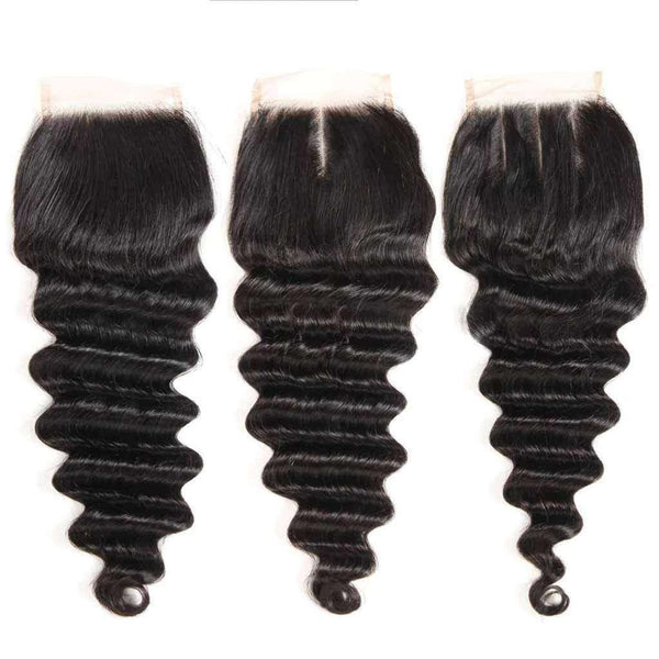 9A Loose Deep Wave Virgin Hair Bundles with Closure Natural Color 100% Human Hair - edmundhair.com