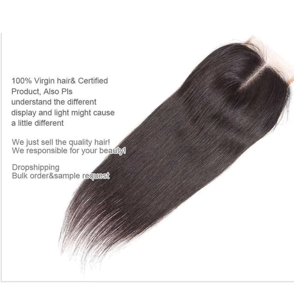 9A Straight Soft Brazilian Virgin Hair 3 Bundles with Closure Natural Color - edmundhair.com