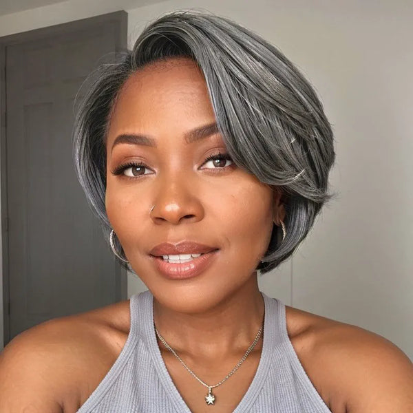 Pre-Styled Pixie Cut Short Bob Wig Affordable Glueless Human Hair Wig