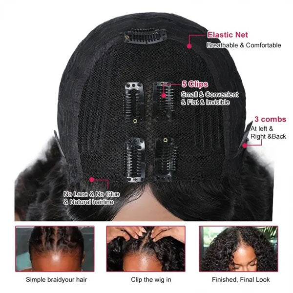 Flash Sale 0 Skill Needed V Part Glueless Wig Short Bob Human Hair