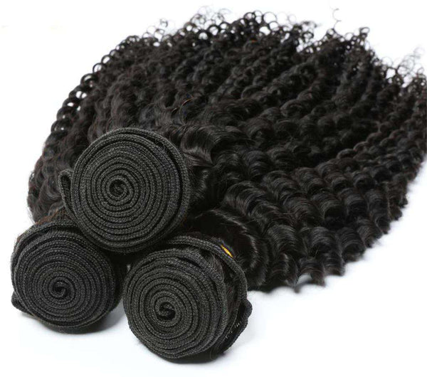 Kinky Curly Hair Bundles 9A 100% Human Hair Natural Color