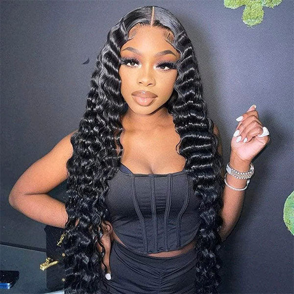 Long Wig | Loose Deep Wave 13x6 HD Lace Frontal Wig Natural Black Hair 28-40 Inch