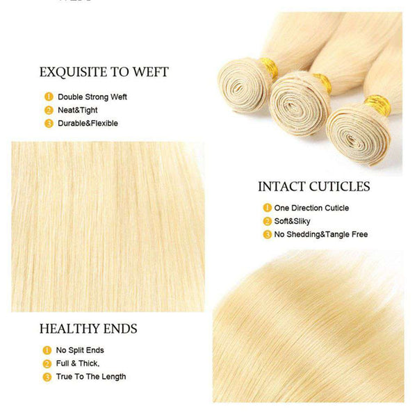 Hair Bundles 613 Honey Blonde Hair Straight 100% Human Hair