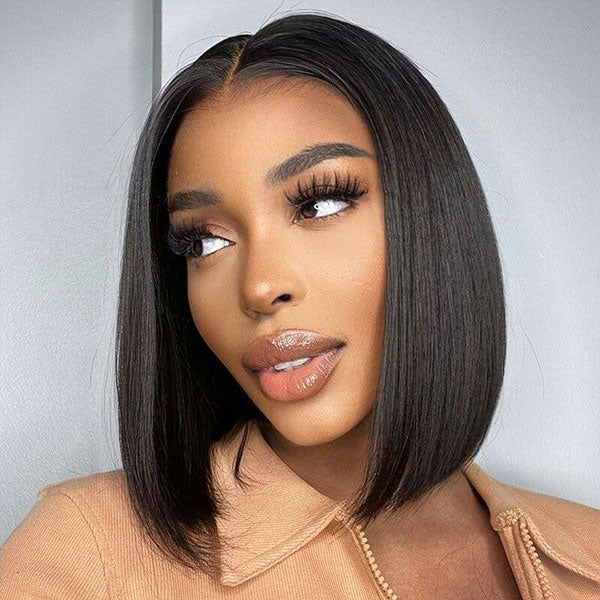 Flash Sale 0 Skill Needed V Part Glueless Wig Short Bob Human Hair