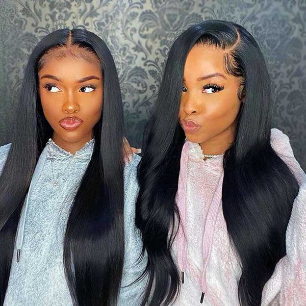 Glueless 6*6 Closure Wig Straight Brazilian Human Hair Natural Color