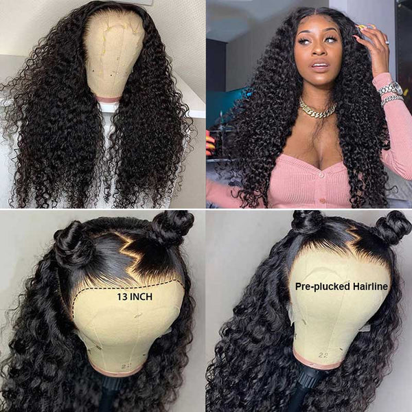 Jerry Curly Thick Juicy 13*4 Lace Front Wig With Baby Hair Luxury Customization