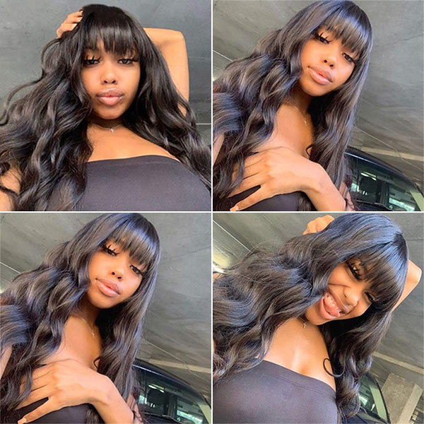 Flash Sale Throw on & Go Body Wave Wig with Bangs Cost-effective Wig