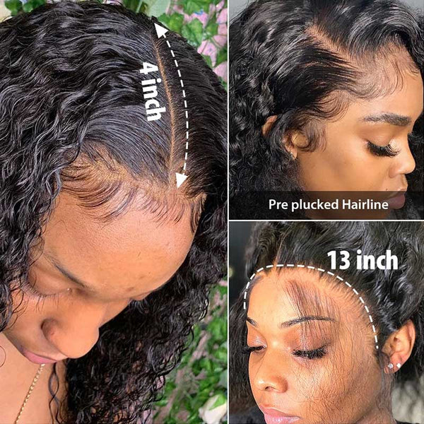 Water Wave Lace Front Wig 13*4 Lace Frontal Human Hair Wig