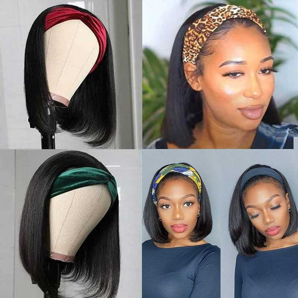 BOGO Headband Bob Glueless Wig Human Hair