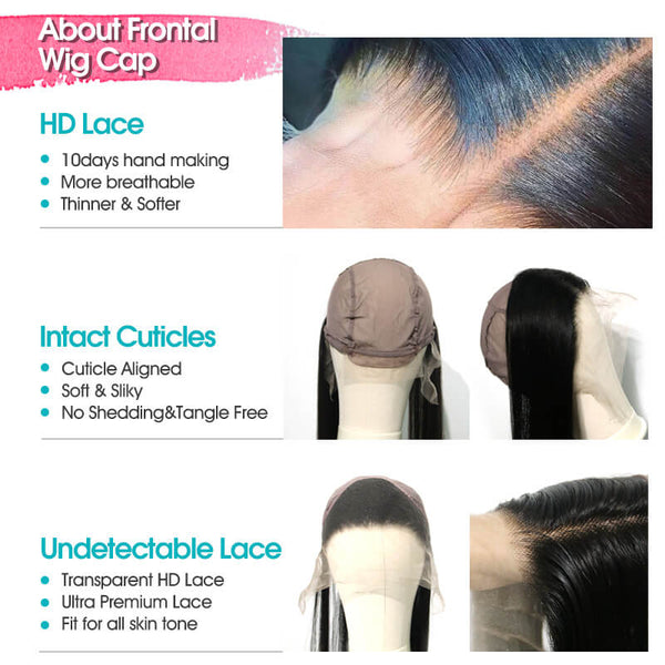 Professional Sewing In Lace Front Wig Cap with Hair Bundles 10A Top Grade Straight Virgin Hair