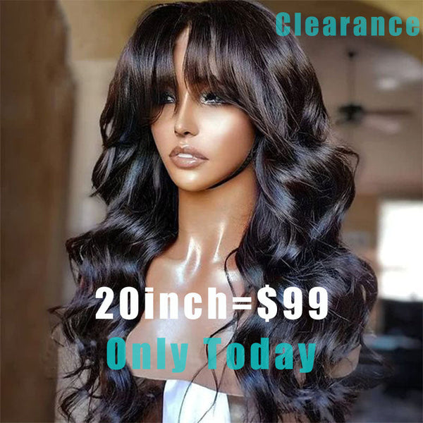 Flash Sale Throw on & Go Body Wave Wig with Bangs Cost-effective Wig