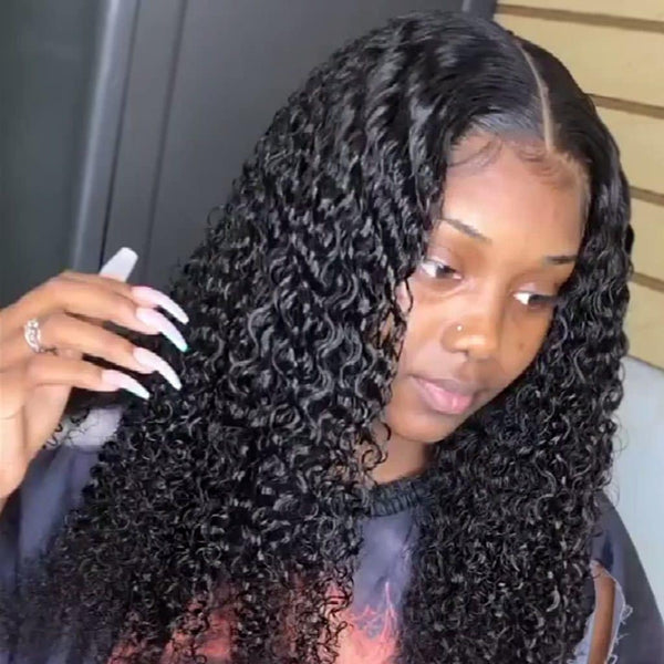 Jerry Curly Thick Juicy 13*4 Lace Front Wig With Baby Hair Luxury Customization