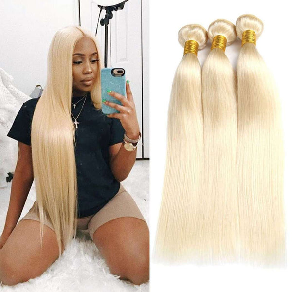 Honey Blonde 3 Bundles Straight Brazilian Human Hair Bundles