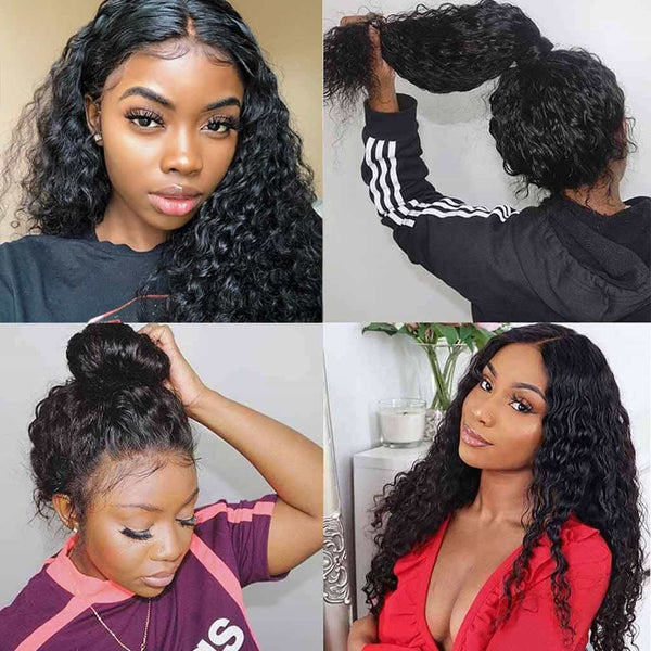 Flash Sale Pre Plucked Deep Wave 360 Lace Frontal Wig with Baby Hair Brazilian Hair