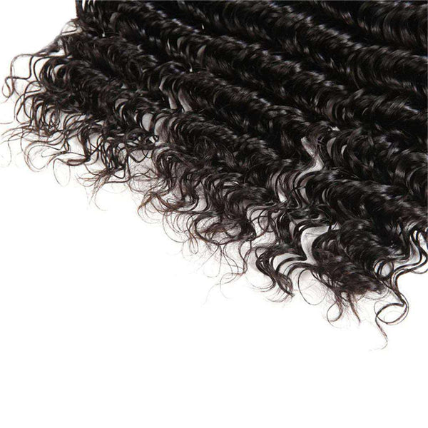 Deep Wave Hair Bundles 9A Brazilian Human Hair Natural Color