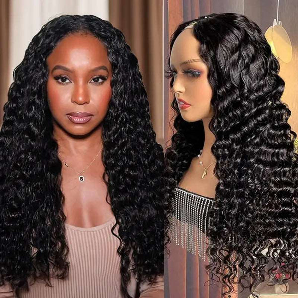 Beginner Friendly Natural Scalp Curly Human Hair Upgrade Thin Part Wig Without Leave out