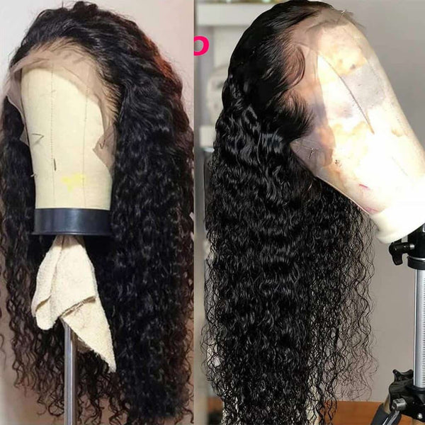 BOGO 13x6 Water Wave Lace Front Wig Human Hair M Cap