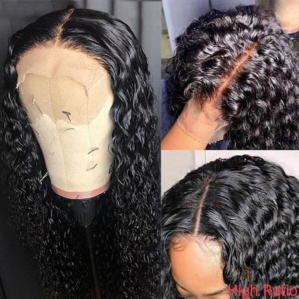 Glueless Water Wave Pre-Plucked 4*4 Closure Human Hair Wigs Brazilian Natural Wave