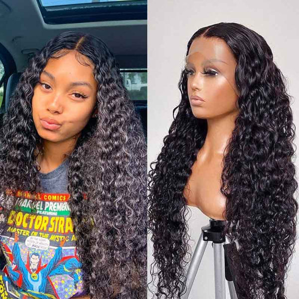 Water Wave Lace Front Wig 13*4 Lace Frontal Human Hair Wig